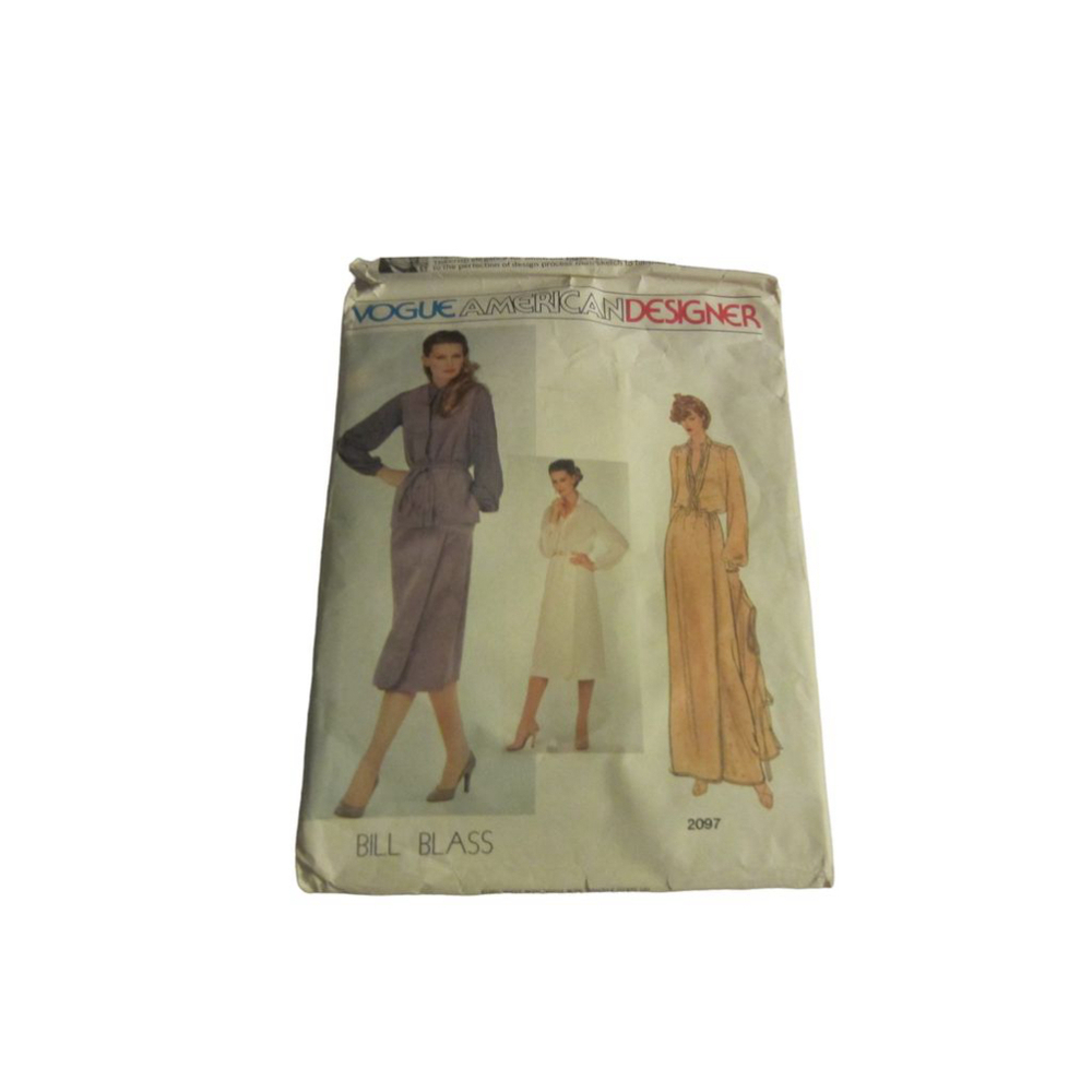 Vogue American Designer Bill Blass Women's Dress Sewing Pattern 2097 Size 14
